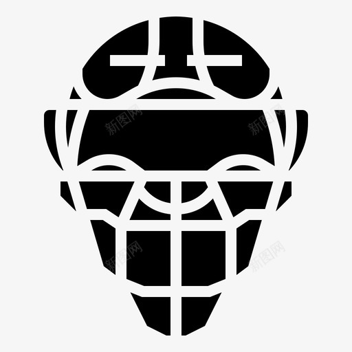 面具棒球头盔图标svg_新图网 https://ixintu.com 头盔 棒球 棒球标志 运动 防护 面具