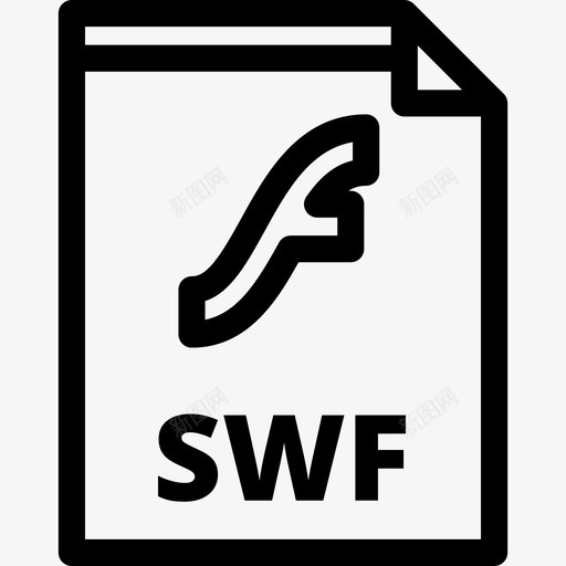 Swf文件类型3线性图标svg_新图网 https://ixintu.com Swf 文件类型3 线性