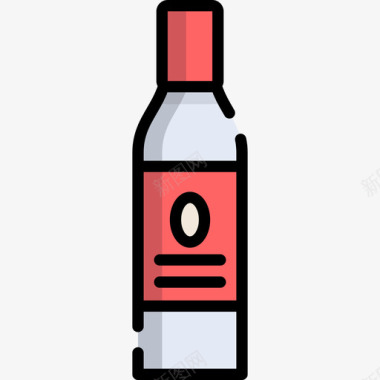 伏特加酒吧和酒吧3线性颜色图标图标