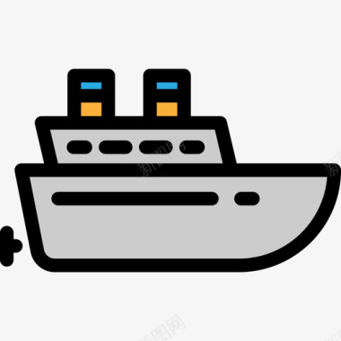 船舶运输车辆线型颜色图标图标