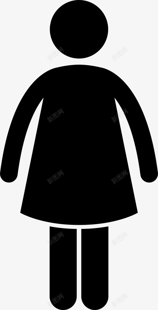 站着女孩棒状身材图标svg_新图网 https://ixintu.com 女人的情感 女孩 情感和行为 棒状身材 站着