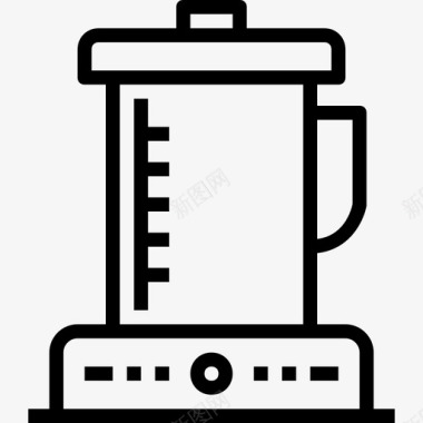 搅拌机烹饪和厨房设备线性图标图标