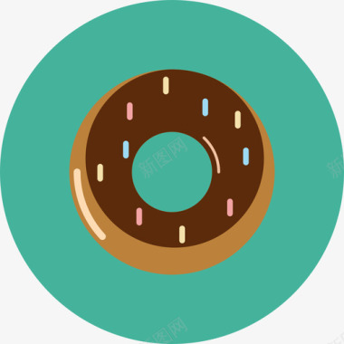 甜甜圈食品饮料扁平圆形图标图标