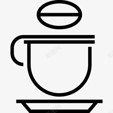 咖啡杯咖啡店元素线性图标图标