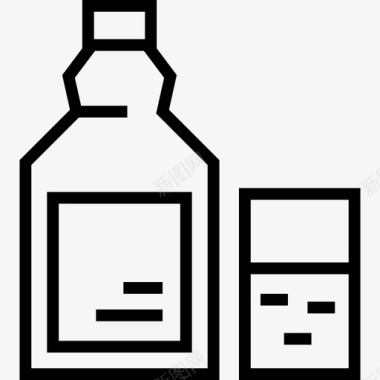 龙舌兰酒墨西哥元素9直线型图标图标