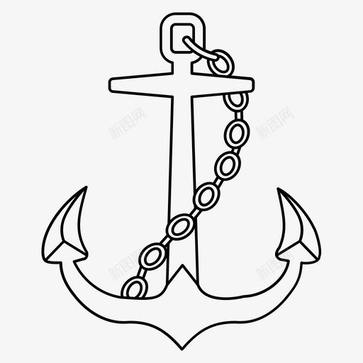 带链锚船用航海图标svg_新图网 https://ixintu.com 带链锚 纹身 航海 船用 船用和航海锚