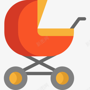 婴儿推车儿童元素2扁平图标图标