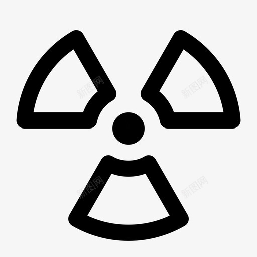 放射性警告危险图标svg_新图网 https://ixintu.com 危险 对象线图标集 放射性 符号 警告