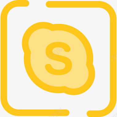 Skype社交网络3黄色图标图标
