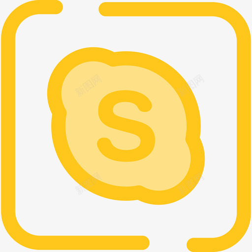 Skype社交网络3黄色图标svg_新图网 https://ixintu.com Skype 社交网络3 黄色