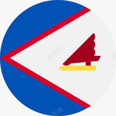 美属萨摩亚国旗圆形图标图标