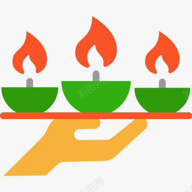 蜡烛排灯节元素扁平图标图标
