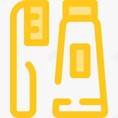 牙刷野营9黄色图标图标