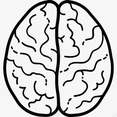大脑人体解剖学手绘图标图标