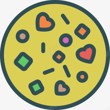 披萨爱情3线性颜色图标图标