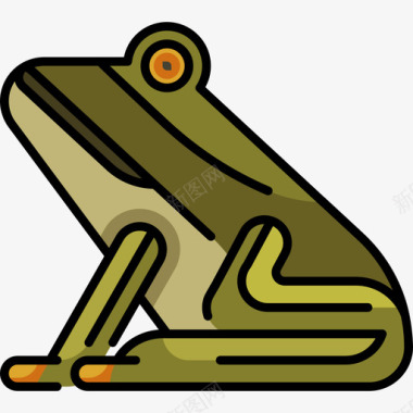 青蛙动物20线形颜色图标图标