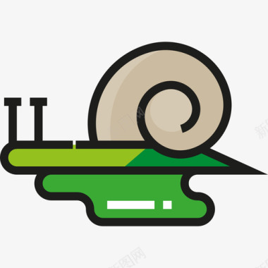 蜗牛动物2线形颜色图标图标