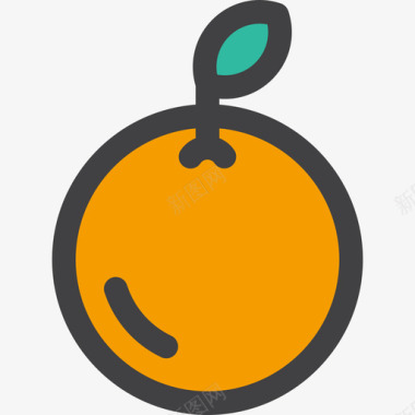 橙色野餐和烧烤图标线性颜色图标