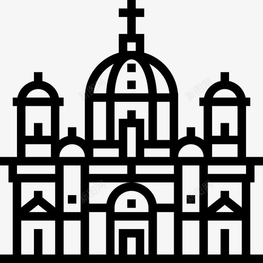 柏林大教堂地标建筑直线形图标svg_新图网 https://ixintu.com 地标建筑 柏林大教堂 直线形