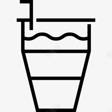 咖啡杯咖啡店元素线性图标图标