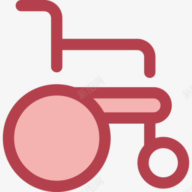 轮椅医院4号红色图标图标