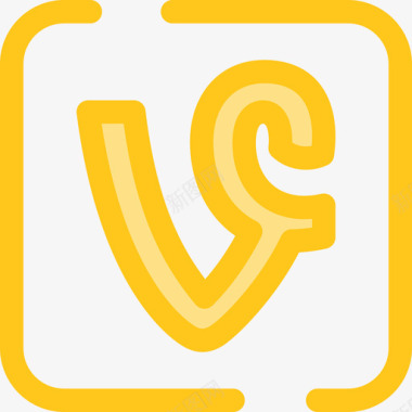 Vine社交网络3黄色图标图标
