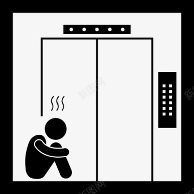 有人被困电梯内有幽闭恐惧症被困图标图标