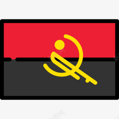 安哥拉旗帜收藏长方形图标图标