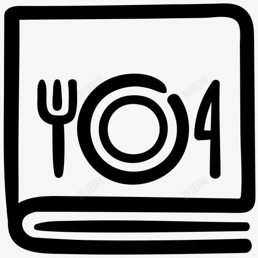 食物菜单菜单书食谱图标svg_新图网 https://ixintu.com 菜单书 食物菜单 食物轮廓涂鸦 食谱 餐厅