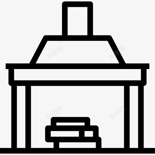 壁炉家用和家具元件线性图标svg_新图网 https://ixintu.com 壁炉 家用和家具元件 线性