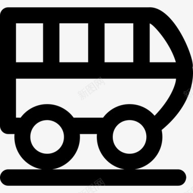 巴士交通元素粗体圆形图标图标