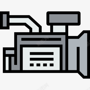 摄像机照相机和附件4线颜色图标图标