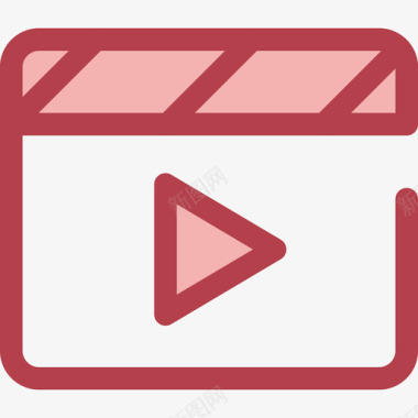 视频播放器用户界面9红色图标图标