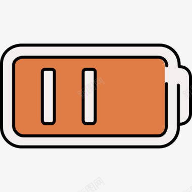 电池多媒体5彩色128px图标图标