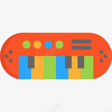 钢琴儿童元素2扁平图标图标