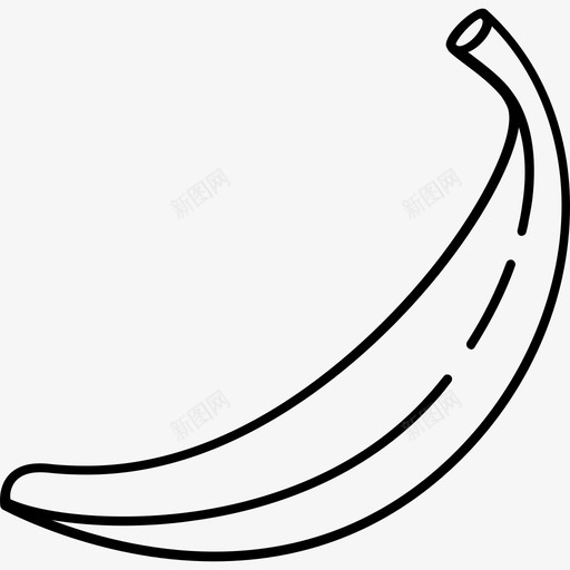 香蕉食品和饮料5128px线图标svg_新图网 https://ixintu.com 128px线 食品和饮料5 香蕉