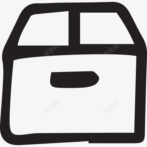 黑色手绘电子商务盒图标svg_新图网 https://ixintu.com 黑色手绘电子商务盒