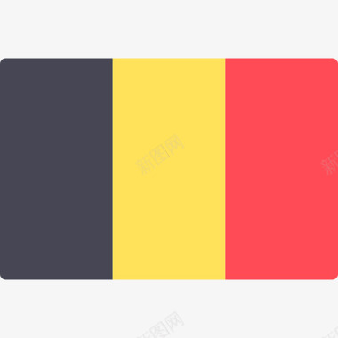 比利时国际国旗长方形图标图标