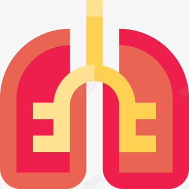 肺部2号医院平坦图标图标