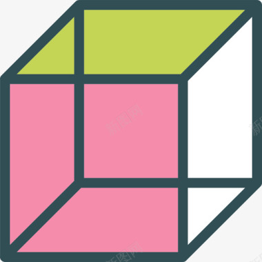 立方体科学7线性颜色图标图标