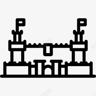 曼扎纳雷斯埃尔真正的城堡西班牙传统元素直线图标图标