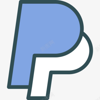 Paypal品牌线性颜色图标图标
