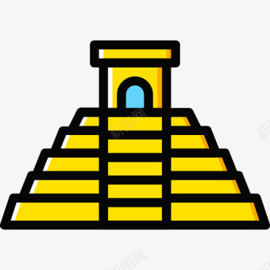 金字塔宗教8黄色图标图标