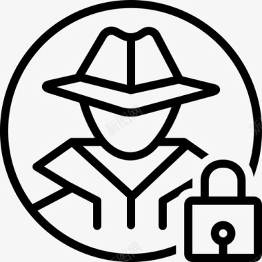 防盗黑客保护图标图标