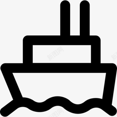 巡洋舰运输元素粗体圆形图标图标