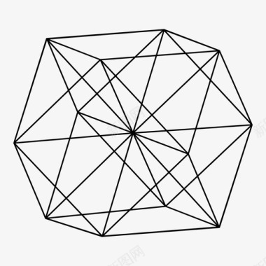 立方八面体欧拉几何形状图标图标