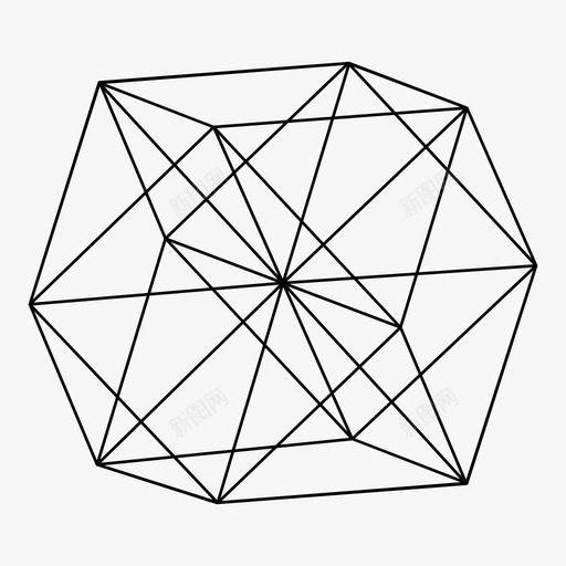 立方八面体欧拉几何形状图标svg_新图网 https://ixintu.com 几何形状 多面体 欧拉 立方八面体 线段