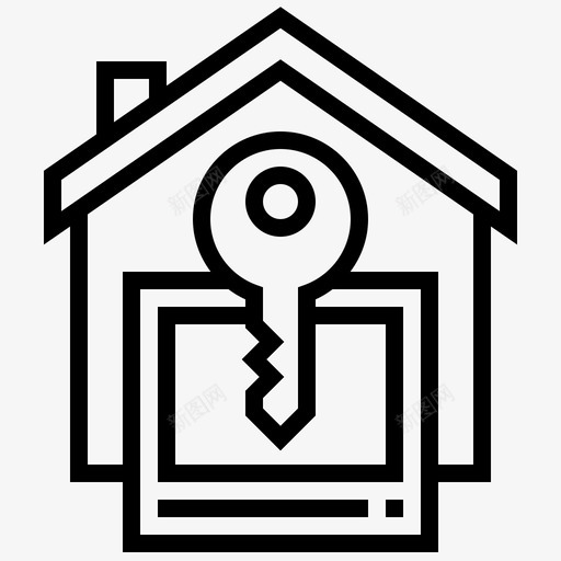 租金房子钥匙图标svg_新图网 https://ixintu.com 安全 房子 租金 被动收入线 财产 钥匙