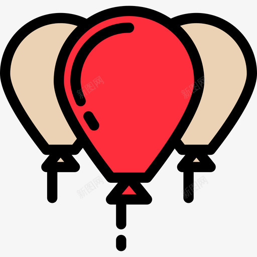 气球慈善套装2线性颜色图标svg_新图网 https://ixintu.com 慈善套装2 气球 线性颜色