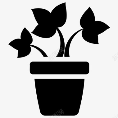 盆栽常春藤英国常春藤室内植物图标图标